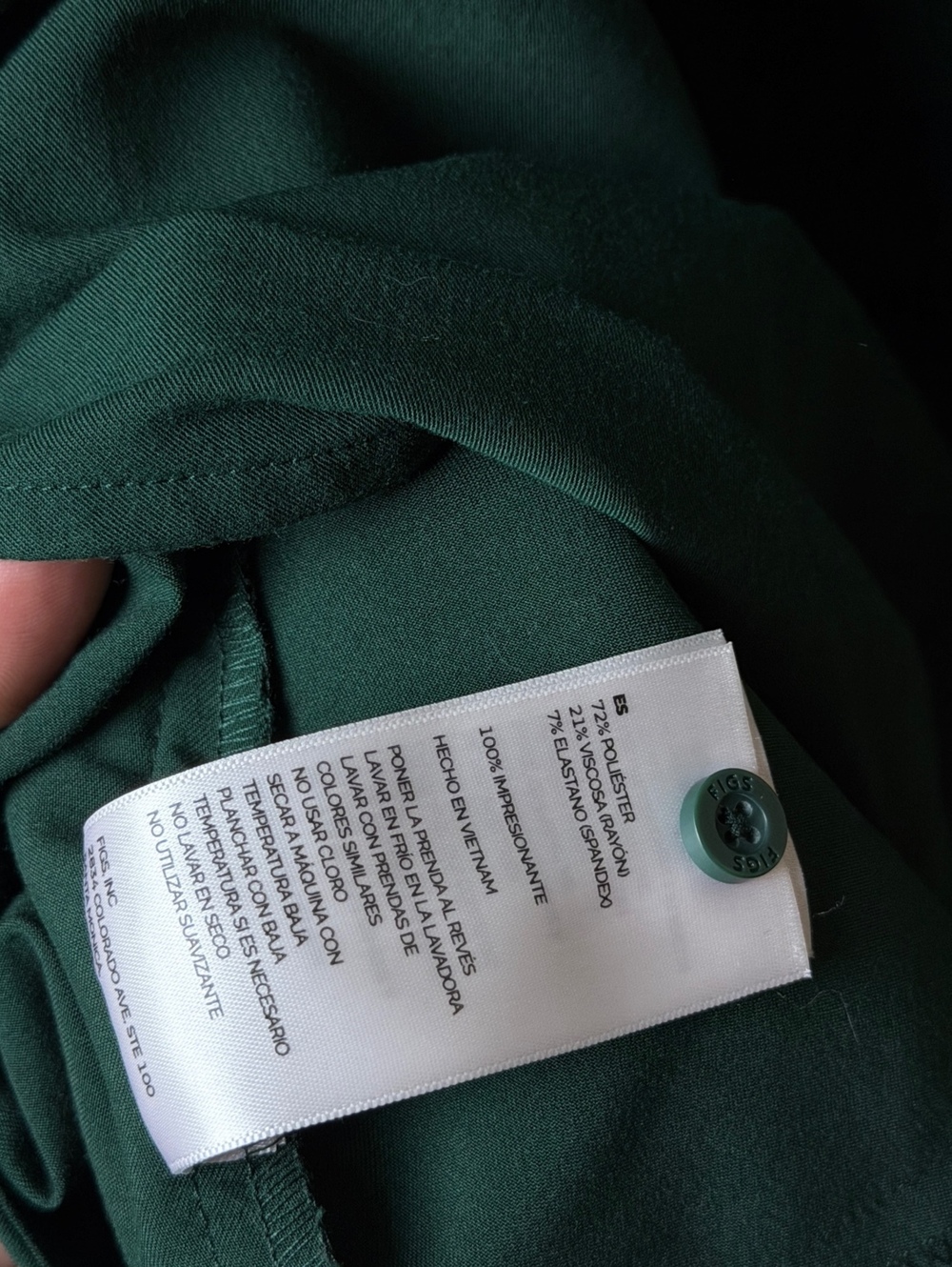 FIGS Scrubs Rafaela | Size S | Color British Racing Green - Picture 5 of 6